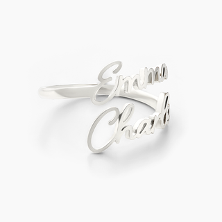 Anillo Nombres plata vista lateral