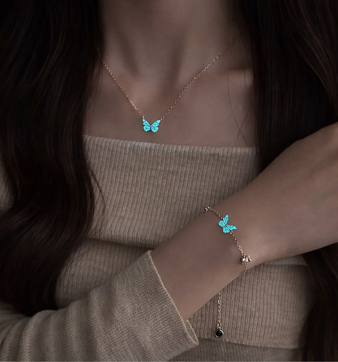 Pulsera y collar Mariposa Luminosa