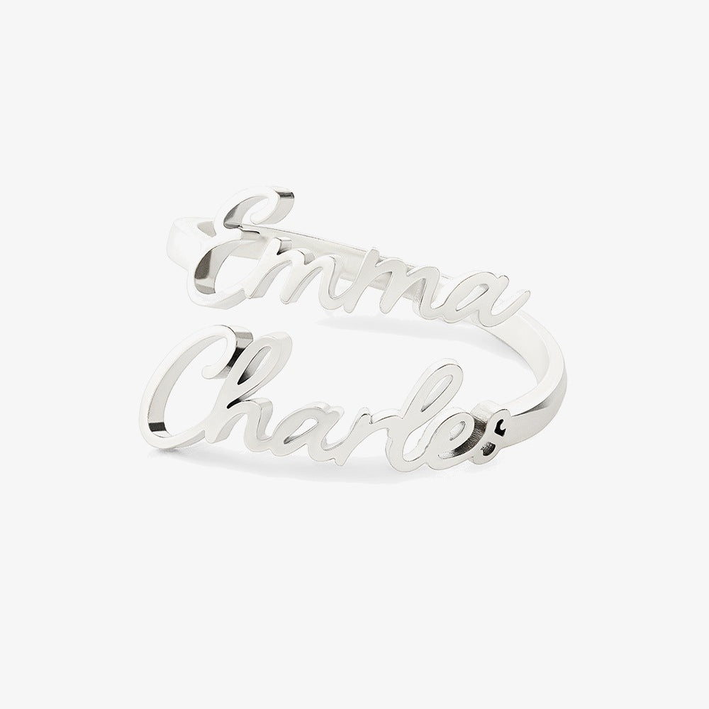 Anillo Nombres - Plata - 2 nombres