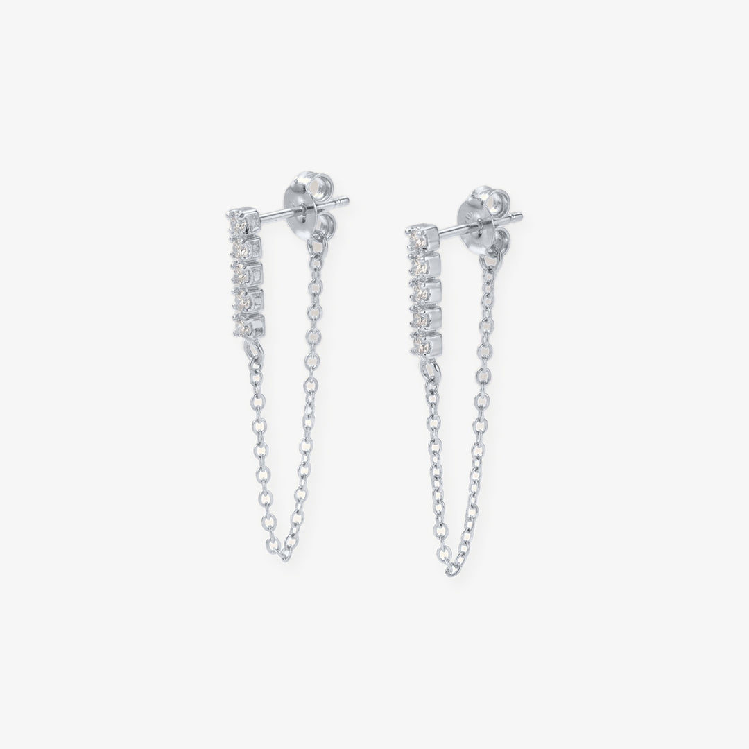 Pendientes Lluvia plata