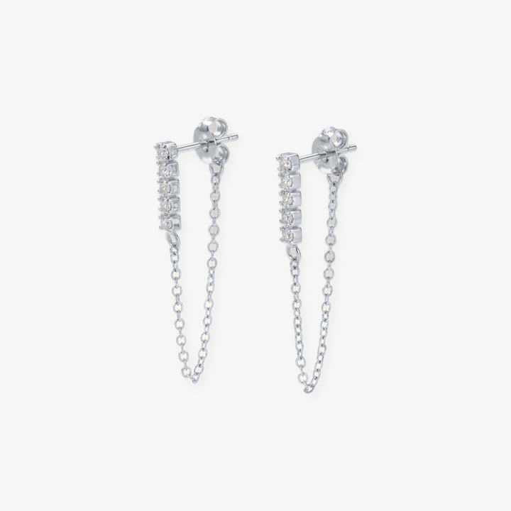 Pendientes Lluvia plata