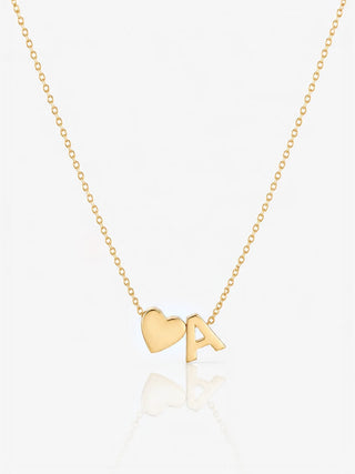 Collar Corazón Inicial oro