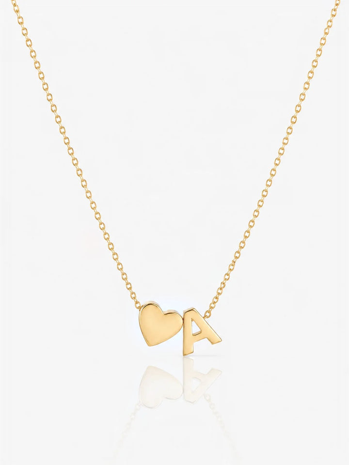 Collar Corazón Inicial oro