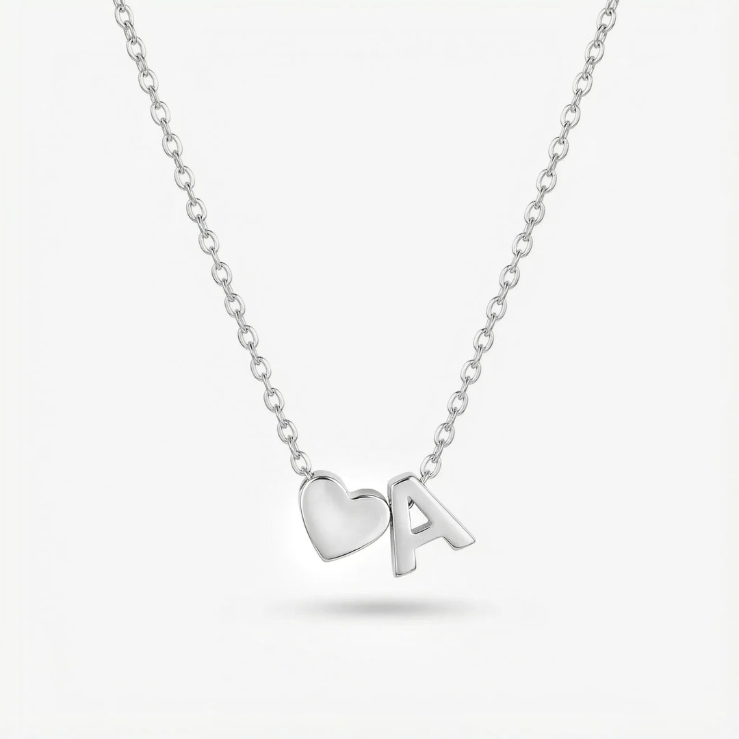 Collar Corazón Inicial plata