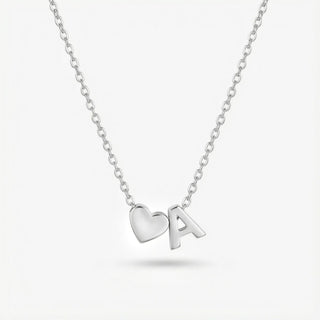 Collar Corazón Inicial plata