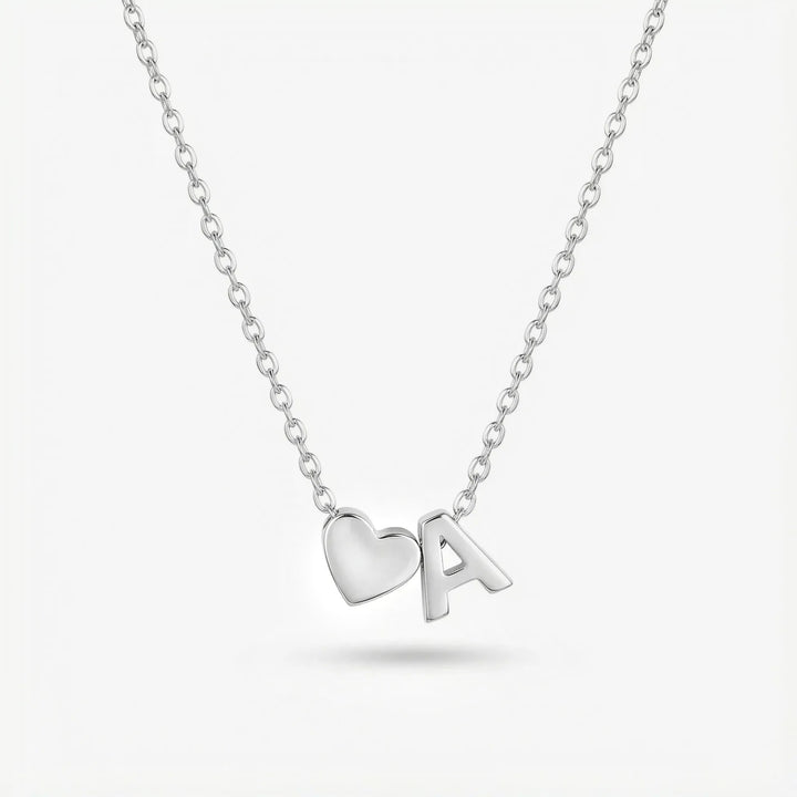 Collar Corazón Inicial plata