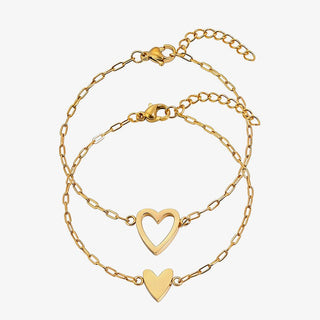 Conjunto Dos Corazones oro