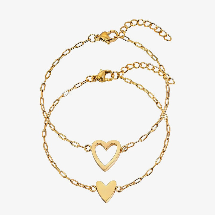 Conjunto Dos Corazones oro