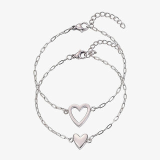 Conjunto Dos Corazones plata