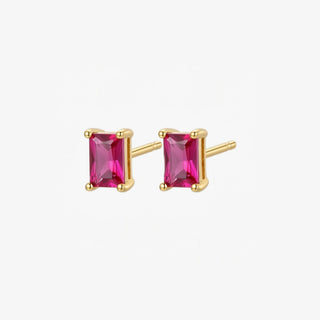 Pendientes Orquídea en oro, circonita fucsia