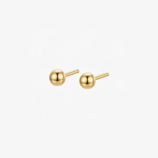 Pendientes Punto en oro, bolitas doradas