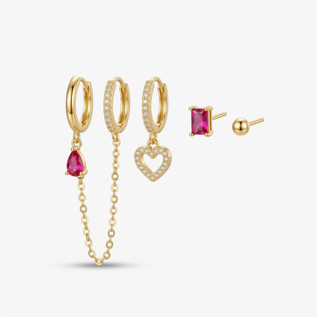 Set Cupido en oro: 4 pendientes