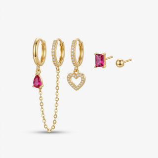 Set Cupido en oro: 4 pendientes