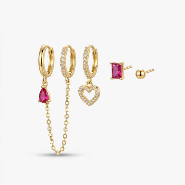 Set Cupido en oro: 4 pendientes