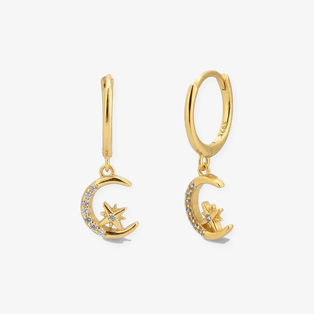 Pendientes Luna en oro