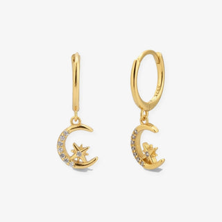 Pendientes Luna en oro
