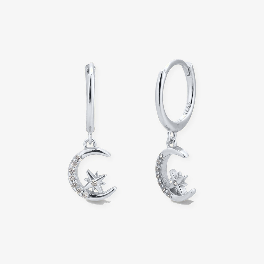 Pendientes Luna en plata