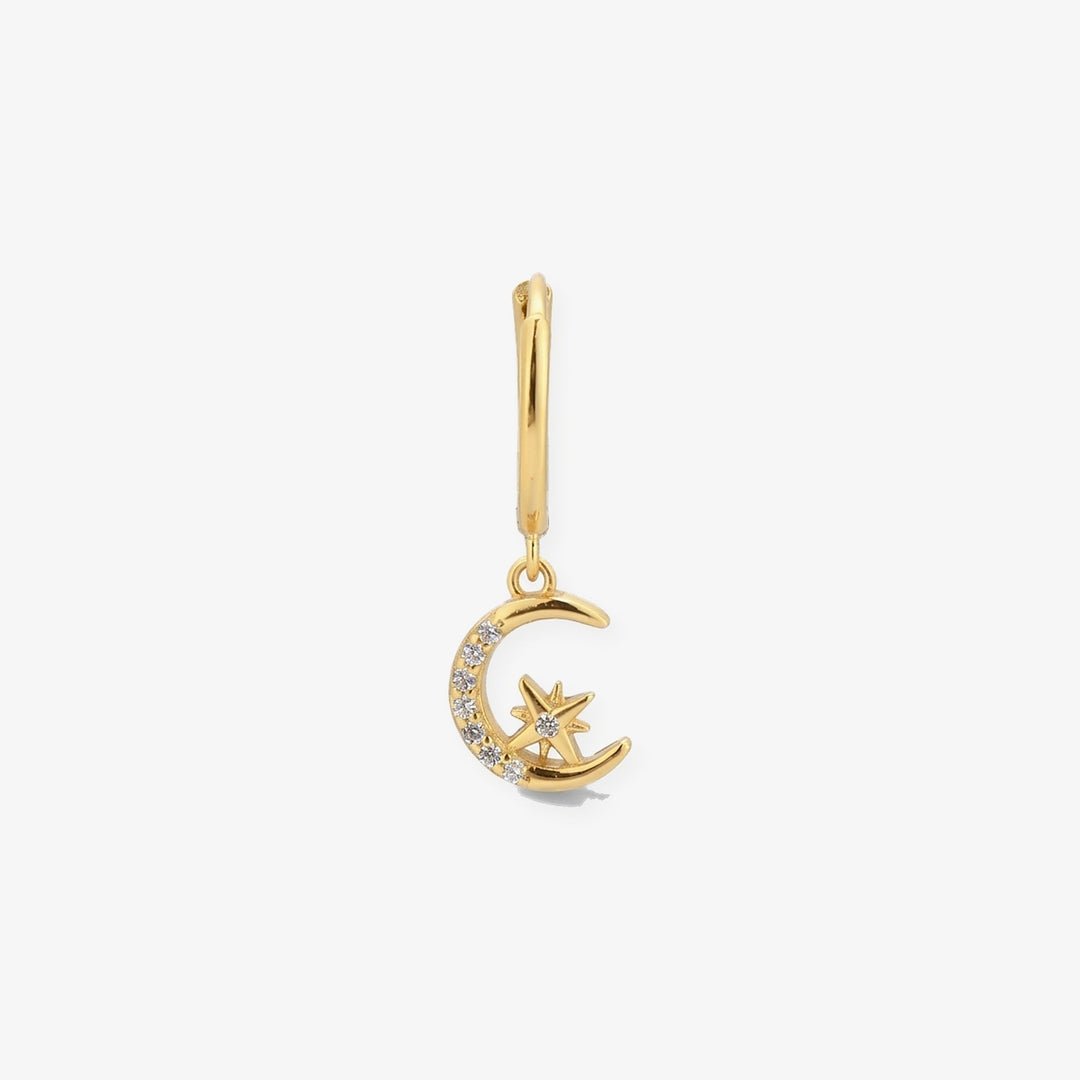 Pendientes Luna en oro, unidad