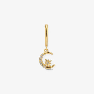 Pendientes Luna en oro, unidad