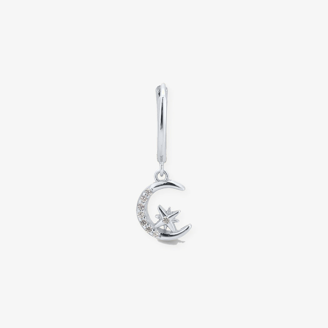 Pendientes Luna en plata, unidad