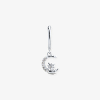 Pendientes Luna en plata, unidad