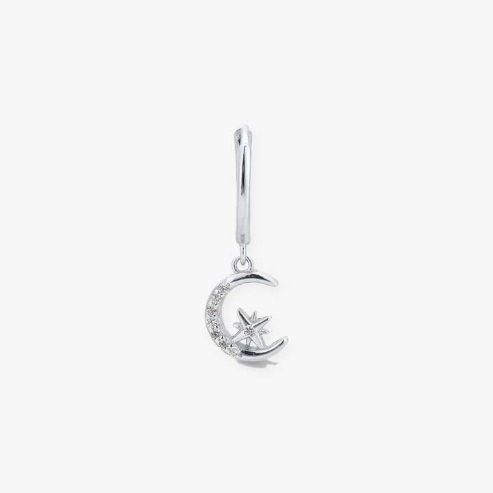 Pendientes Luna en plata, unidad