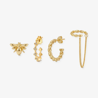Set Miel en oro: 4 pendientes