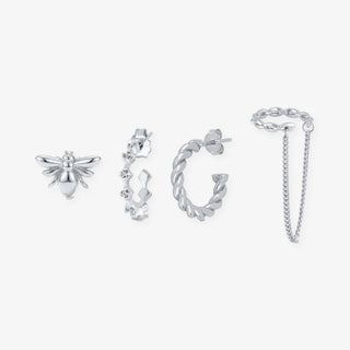 Set Miel en plata: 4 pendientes