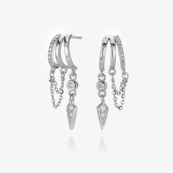 Pendientes Palma plata